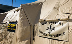 A DRASH Shelter set up as an emergency room during the 2008 Mardi Gras festivities in New Orleans.
