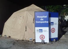 DRASH field hospital deployed near the entrance of the Sambódromo.