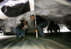 Fairfield emergency medical personnel set up the 10-bed mobile field hospital.