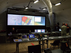 The Large Screen Display allows responders to view images from the rear of the command post.