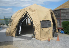 A DRASH 6XB Shelter set up at the Marine Mammal Stranding Center.