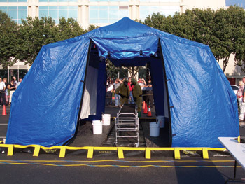 3-Lane DRASH Hospital Response Decontamination System with Undress/Redress Areas