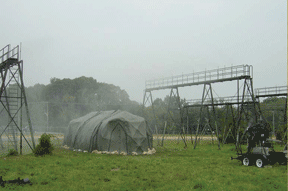 A DRASH Shelter being tested at Aberdeen Test Center.